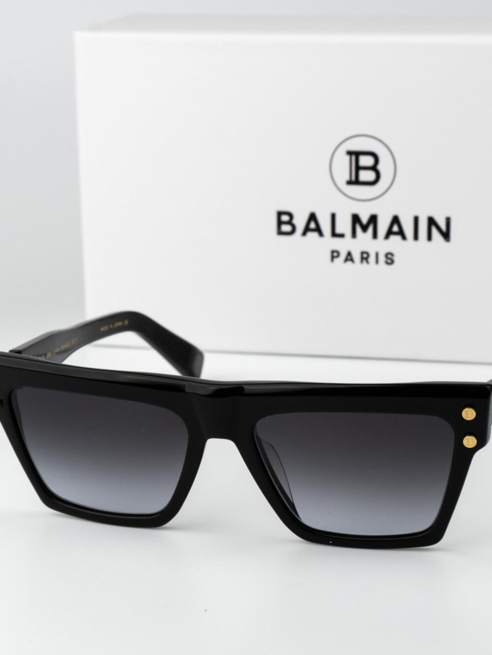 Balmain Men Sunglasses Titanium Black Gold Grey Cat Eye B-V BPS-121A-54